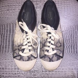 COACH authentic navy and white sneakers